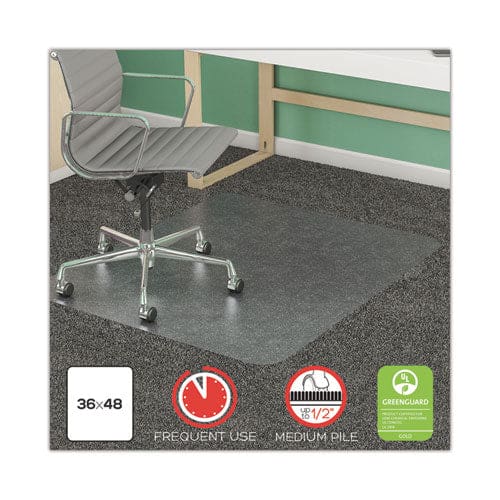 deflecto Supermat Frequent Use Chair Mat For Medium Pile Carpet 36 X 48 Rectangular Clear - Furniture - deflecto®