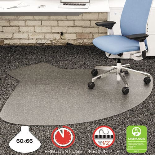 deflecto Supermat Frequent Use Chair Mat Medium Pile Carpet 60 X 66 Workstation Clear - Furniture - deflecto®