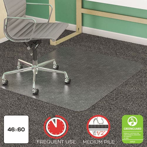 deflecto Supermat Frequent Use Chair Mat Medium Pile Carpet Flat 46 X 60 Rectangle Clear - Furniture - deflecto®