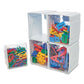 deflecto Tilt Bin Interlocking 4-bin Organizer Plastic 4.63 X 4.88 X 5.5 White/clear - School Supplies - deflecto®