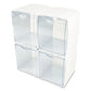 deflecto Tilt Bin Interlocking 4-bin Organizer Plastic 4.63 X 4.88 X 5.5 White/clear - School Supplies - deflecto®