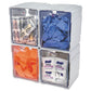 deflecto Tilt Bin Interlocking 4-bin Organizer Plastic 4.63 X 4.88 X 5.5 White/clear - School Supplies - deflecto®