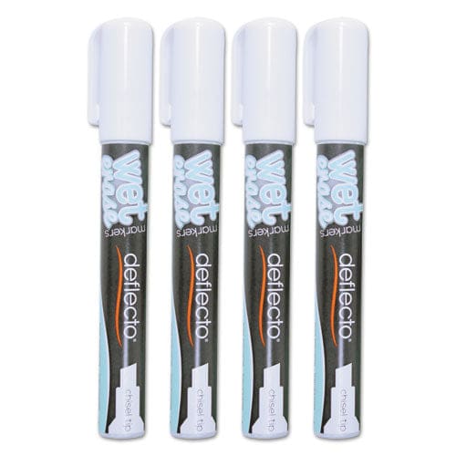 deflecto Wet Erase Markers Medium Chisel Tip White 4/pack - School Supplies - deflecto®