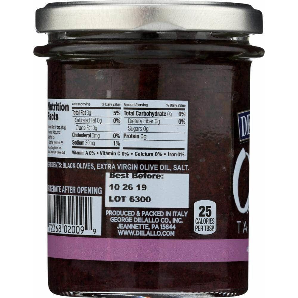 Delallo Delallo Black Italian Olive Tapenade, 6.7 oz