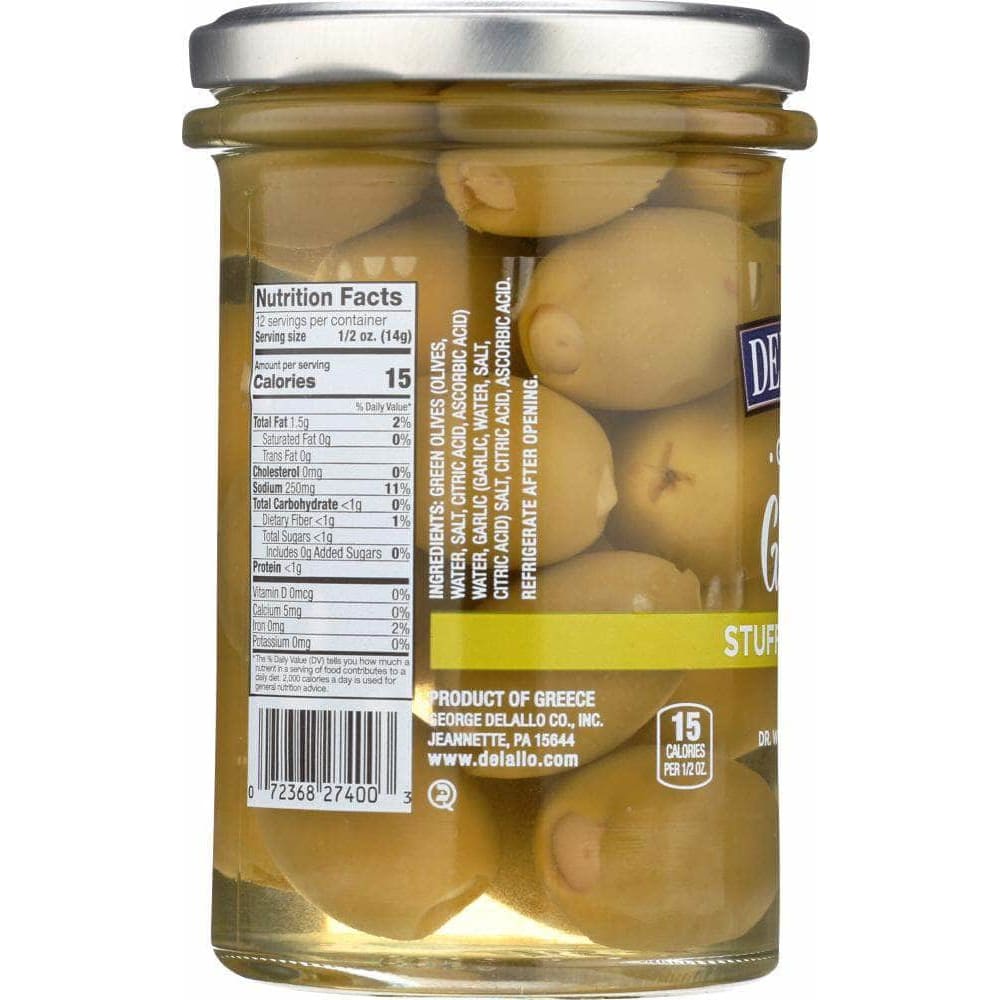 Delallo Delallo Garlic Stuffed Olives, 5.8 oz