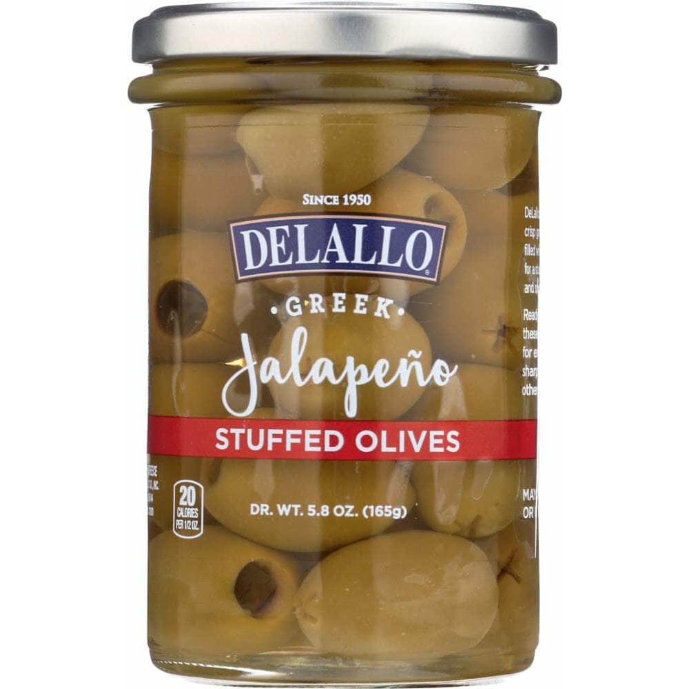 Delallo Delallo Jalapeno Stuffed Green Greek Olives, 5.8 oz