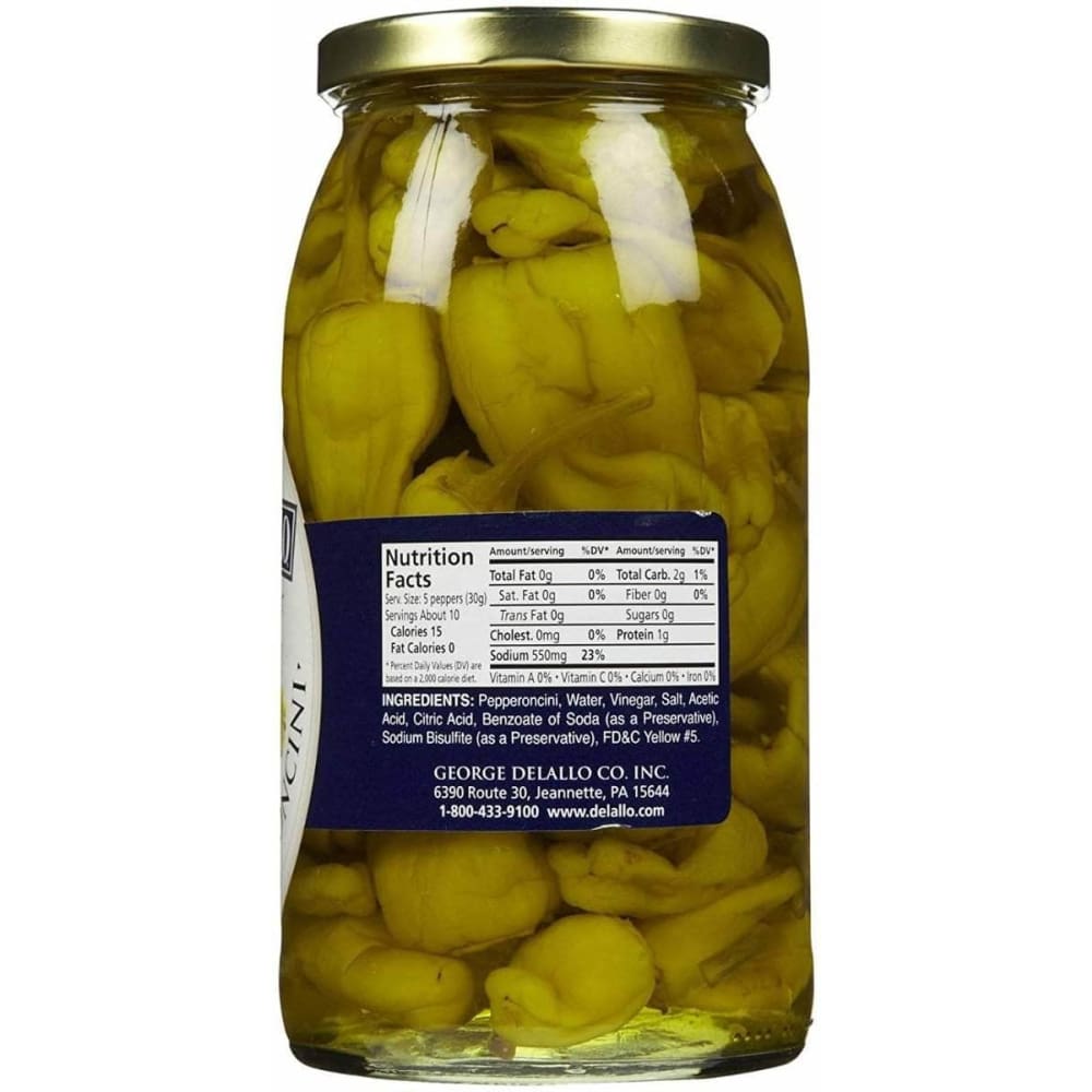 Delallo Delallo Mild Pepperoncini Super Select, 25.5 oz