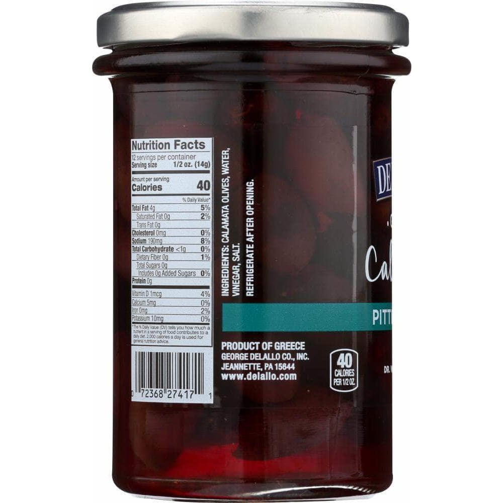 Delallo Delallo Pitted Calamata Olives, 5.3 oz