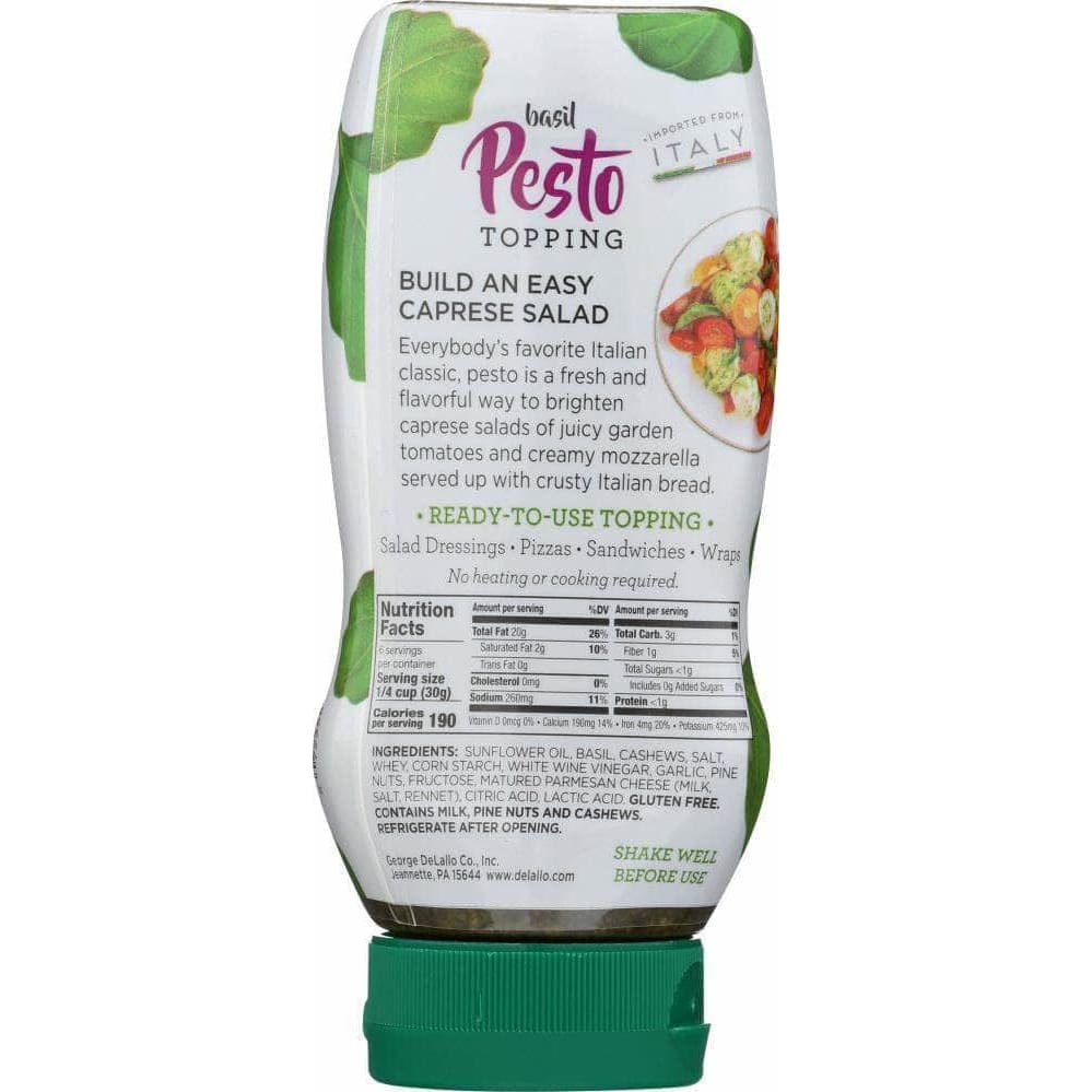 Delallo Delallo Squeeze Basil Pesto Topping, 6.7 oz