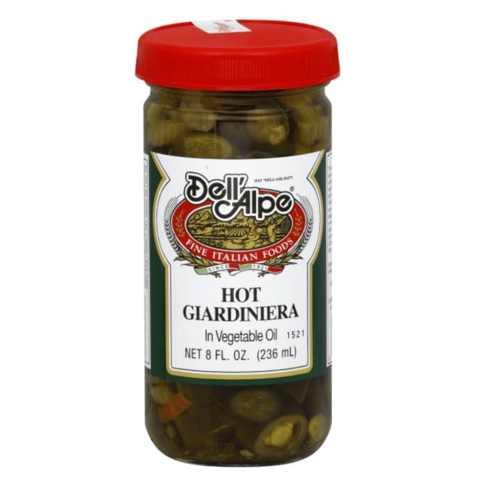 DELL ALPE Grocery > Pantry > Condiments DELL ALPE Hot Giardiniera In Vegetable Oil, 8 oz