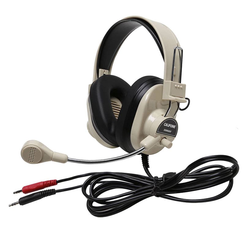 Deluxe Multimedia Stereo Headset with Boom Microphone with Dual 3.5Mm Plug (Pack of 3) - Headphones - Califone International