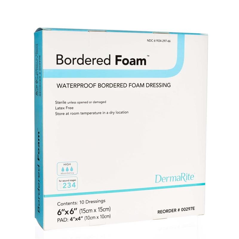 Dermarite Bordered Foam Dressing 6X6 Box of 10 - Wound Care >> Advanced Wound Care >> Foam Dressings - Dermarite