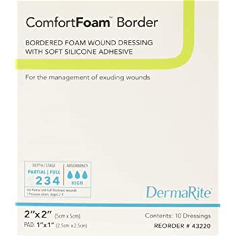 Dermarite Comfort Foam Border 2 X 2 Silicone Box of 10 - Wound Care >> Advanced Wound Care >> Foam Dressings - Dermarite