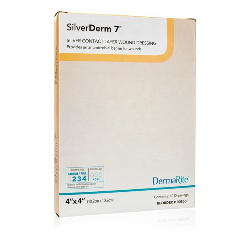 Dermarite Silver Derm 7 Wound Layer 4X4 Box of 10 - Wound Care >> Advanced Wound Care >> Silver Dressings - Dermarite