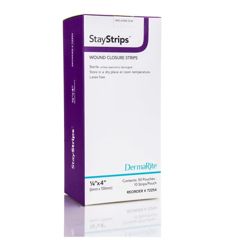 Dermarite Staystrips Wound Closure Strip 1/4 X 3In Box of 50 - Wound Care >> Advanced Wound Care >> Silver Dressings - Dermarite