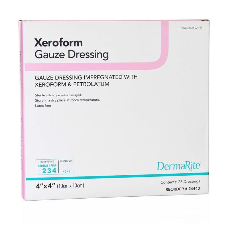 Dermarite Xeroform Impregnated Gauze 4 X 4 Box of 25 - Item Detail - Dermarite