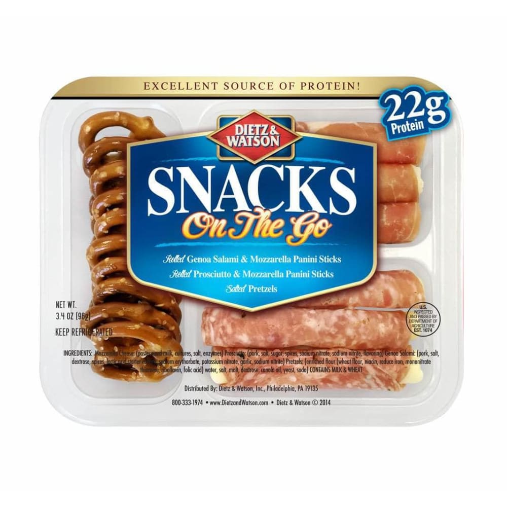 Dietz And Watson Dietz And Watson Snacks On the Go Genoa and Prosciutto Panini with Pretzels, 3.40 oz