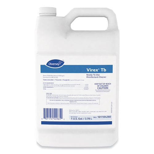 Diversey Virex Tb Disinfectant Cleaner Lemon Scent Liquid 1 Gal Bottle 4/carton - School Supplies - Diversey™