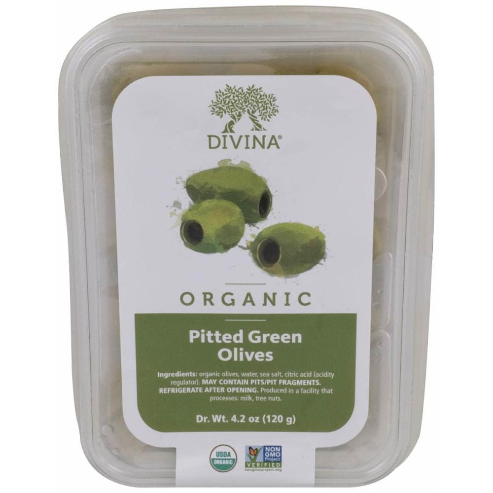 DIVINA DIVINA Organic Green Olives Pitted, 4.2 oz