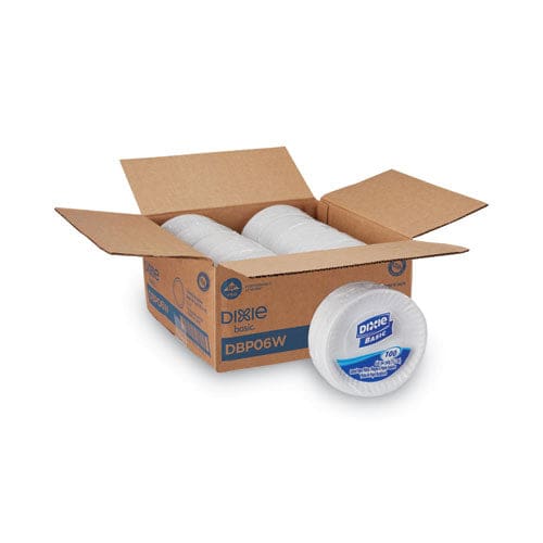 Dixie Clay Coated Paper Plates 6 Dia White 100/pack 12 Packs/carton - Food Service - Dixie®