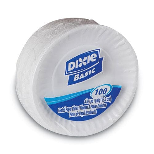 Dixie Clay Coated Paper Plates 6 Dia White 100/pack - Food Service - Dixie®