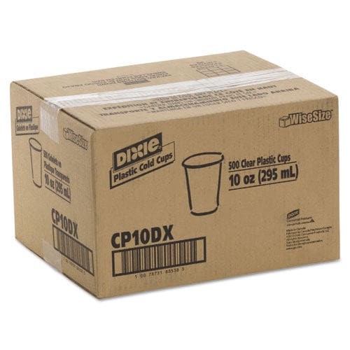 Dixie Clear Plastic Pete Cups 10 Oz Wisesize 25/pack 20 Packs/carton - Food Service - Dixie®