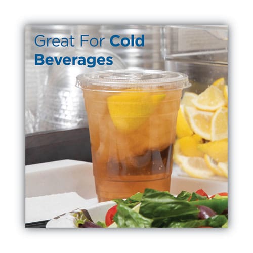 Dixie Cold Drink Cup Lids Fits 16 Oz Plastic Cold Cups Clear 100/sleeve 10 Sleeves/carton - Food Service - Dixie®