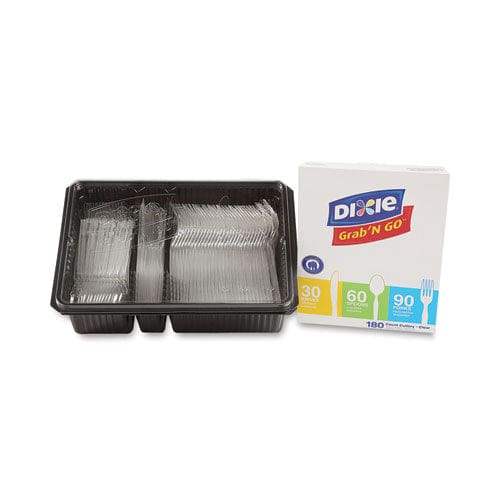 Dixie Combo Pack Tray With Clear Plastic Utensils 90 Forks 30 Knives 60 Spoons - Food Service - Dixie®