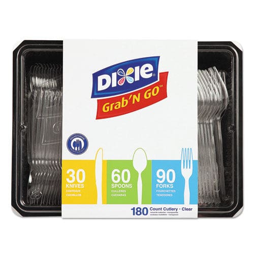 Dixie Combo Pack Tray With Clear Plastic Utensils 90 Forks 30 Knives 60 Spoons - Food Service - Dixie®