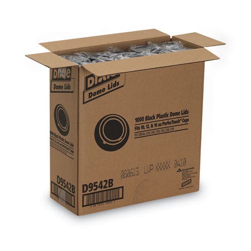 Dixie Drink-thru Lids Fits 10 Oz To 20 Oz Cups Plastic Black 1,000/carton - Food Service - Dixie®