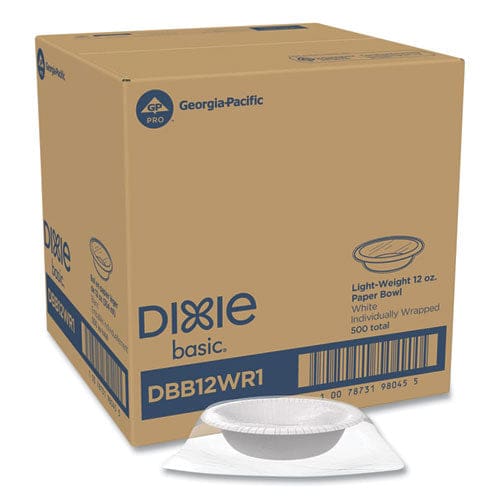 Dixie Everyday Disposable Dinnerware Individually Wrapped Bowl 12 Oz White 500/carton - Food Service - Dixie®