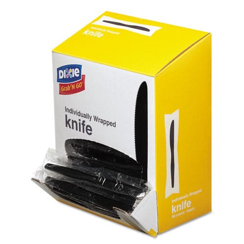 Dixie Grab’n Go Wrapped Cutlery Forks Black 90/box - Food Service - Dixie®