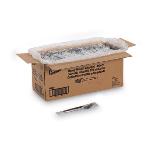 Dixie Individually Wrapped Heavyweight Forks Polystyrene Black 1,000/carton - Food Service - Dixie®