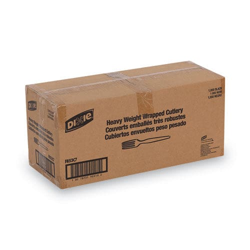 Dixie Individually Wrapped Heavyweight Forks Polystyrene Black 1,000/carton - Food Service - Dixie®