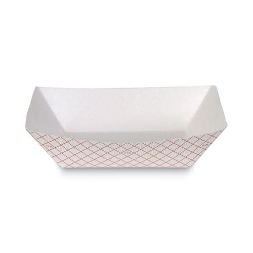 Dixie Kant Leek Polycoated Paper Food Tray 3 Lb Capacity 8.4 X 5.8 X 2.1 Red Plaid 250/bag 2 Bags/carton - Food Service - Dixie®