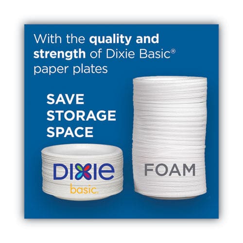 Dixie Paper Dinnerware Plates White 8.5 Dia 125/pack 4/carton - Food Service - Dixie®