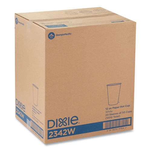 Dixie Paper Hot Cups 12 Oz White 50/sleeve 20 Sleeves/carton - Food Service - Dixie®