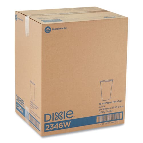 Dixie Paper Hot Cups 16 Oz White 50/sleeve 20 Sleeves/carton - Food Service - Dixie®