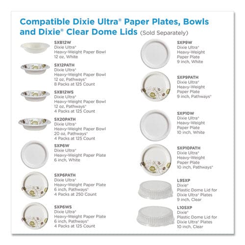 Dixie Pathways Soak Proof Shield Heavyweight Paper Plates Wisesize 8.5 Dia Green/burgundy 500/carton - Food Service - Dixie®