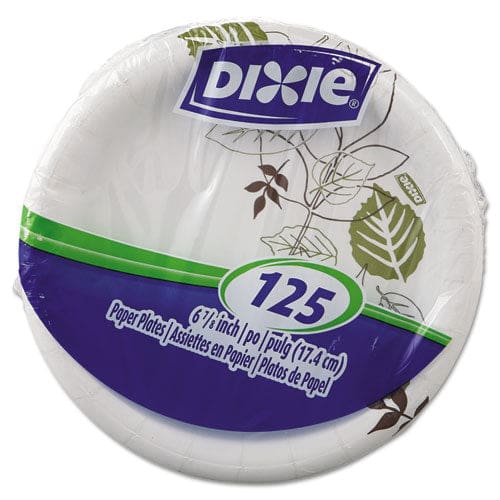 Dixie Pathways Soak-proof Shield Mediumweight Paper Plates Wisesize 8.5 Dia Green/burgundy 125/pack 4 Packs/carton - Food Service - Dixie®