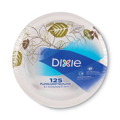 Dixie Pathways Soak-proof Shield Mediumweight Paper Plates Wisesize 8.5 Dia Green/burgundy 125/pack - Food Service - Dixie®