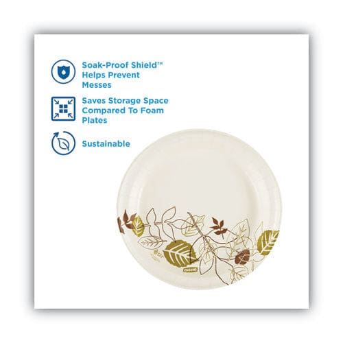 Dixie Pathways Soak-proof Shield Mediumweight Paper Plates Wisesize 8.5 Dia Green/burgundy 125/pack - Food Service - Dixie®