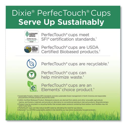 Dixie Perfectouch Paper Hot Cups 10 Oz Coffee Haze Design 50 Sleeve 20 Sleeves/carton - Food Service - Dixie®