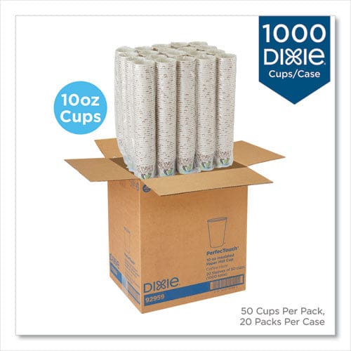 Dixie Perfectouch Paper Hot Cups 10 Oz Coffee Haze Design 50 Sleeve 20 Sleeves/carton - Food Service - Dixie®