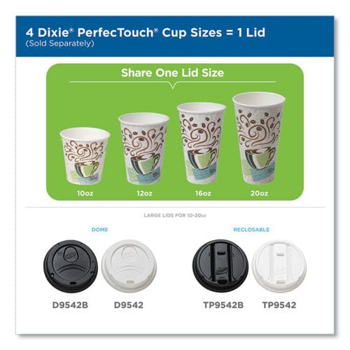 Dixie Perfectouch Paper Hot Cups 10 Oz Coffee Haze Design 50 Sleeve 20 Sleeves/carton - Food Service - Dixie®