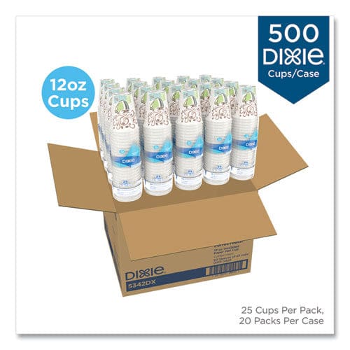 Dixie Perfectouch Paper Hot Cups 12 Oz Coffee Haze Design 25 Sleeve 20 Sleeves/carton - Food Service - Dixie®