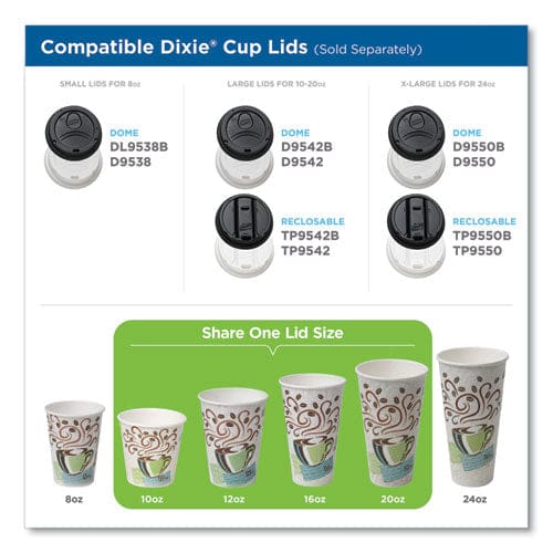 Dixie Perfectouch Paper Hot Cups 20 Oz Coffee Haze Design 25/sleeve 20 Sleeves/carton - Food Service - Dixie®