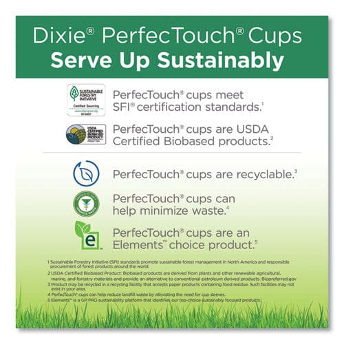 Dixie Perfectouch Paper Hot Cups 8 Oz Coffee Haze Design 50/sleeve 20 Sleeves/carton - Food Service - Dixie®