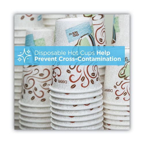 Perfectouch Paper Hot Cups And Lids Combo 12 Oz Multicolor 50 Cups/lids/pack 6/packs/carton - Food Service - Dixie®