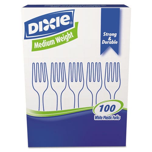 Dixie Plastic Cutlery Heavy Mediumweight Fork 100/box - Food Service - Dixie®